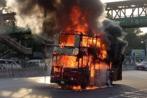 bus fire arson bangladesh