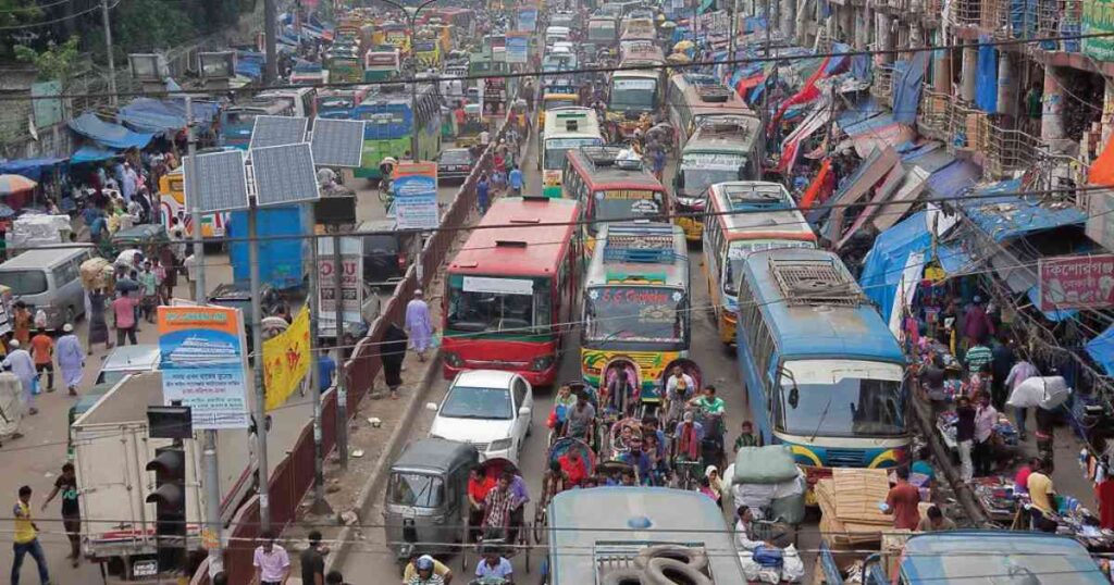 Traffic dhaka rain