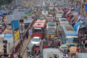 Traffic dhaka rain